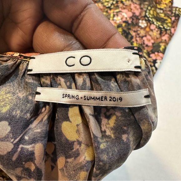 CO Collections Floral Silk Blouse Raglan Puff Sleeve, Size S Spring Summer 2019 - Picture 10 of 13